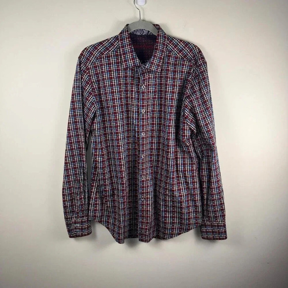 Robert Graham Geometric Flip Cuff Paisley Button Up Large - Picture 1 of 6